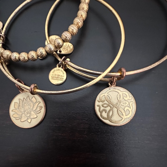 Alex and Ani Energy Lotus, Silver Path of Life, Gold Beaded Bracelet Set - Picture 4 of 9